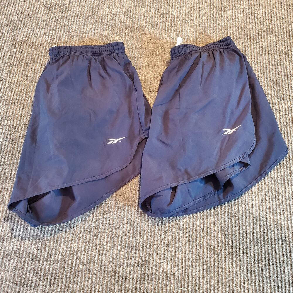 Lot of 2 Vintage Reebok Navy Running Shorts Womens Medium Retro Athletic